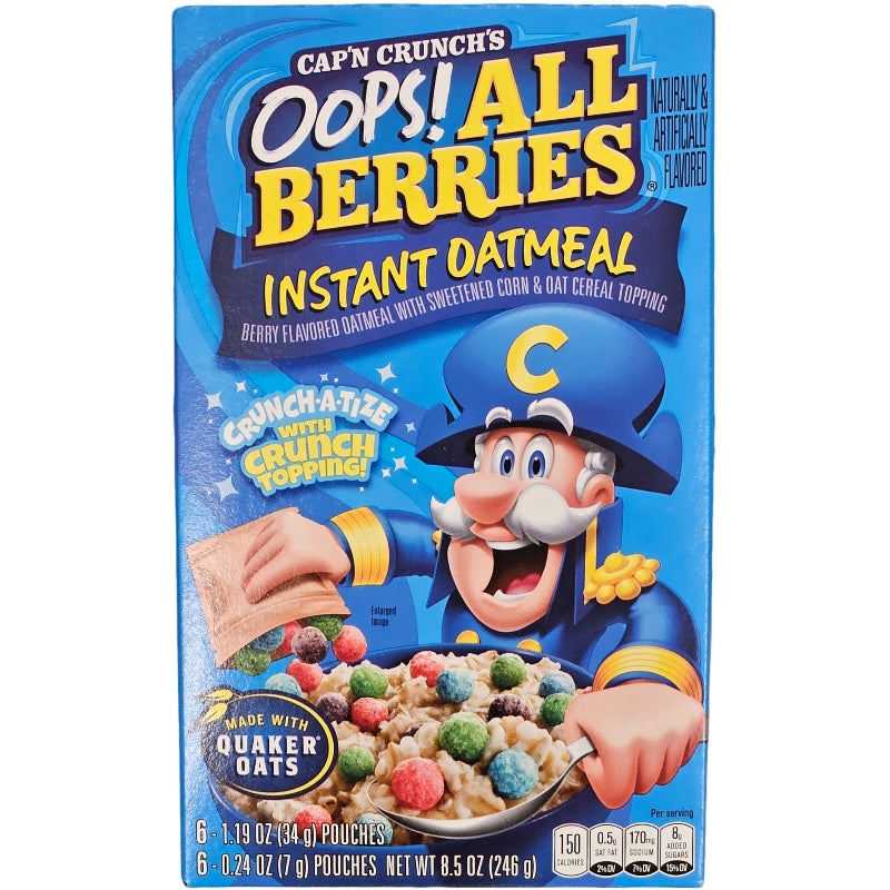 Cap'n Crunch OOPS! All Berries Instant Oatmeal – Sour Me Sweet