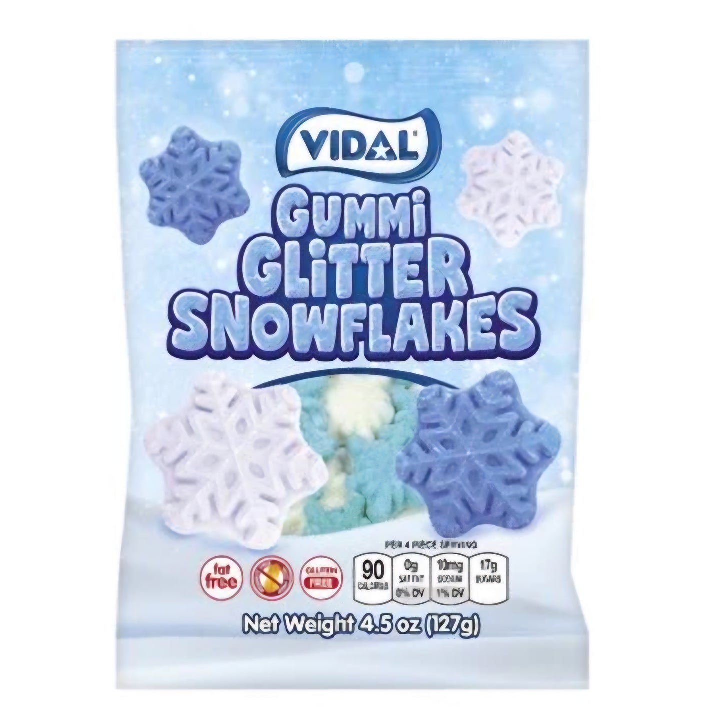 Vidal Gummi Glitter Snowflakes