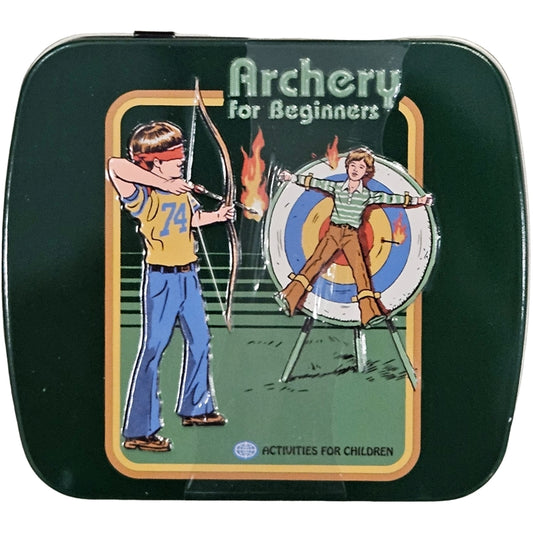 Steven Rhodes Warped Childhood Candy Tin 'Archery for Beginners'