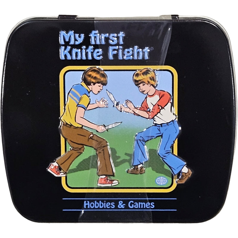 Steven Rhodes Warped Childhood Candy Tin 'My First Knife Fight'