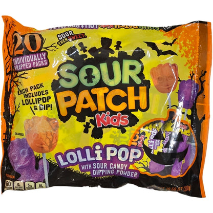 Sour Patch Kids Lollipops with Sour Candy Dipping Powder