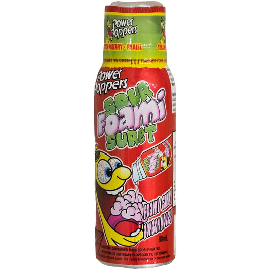 Power Poppers Sour Foam Candy Strawberry