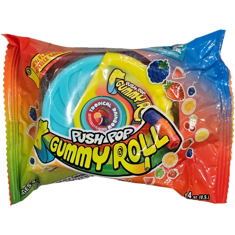 Bazooka Push Pop Gummy Roll Tropical