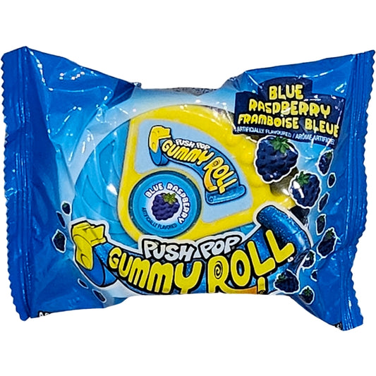 Bazooka Push Pop Gummy Roll Blue Raspberry