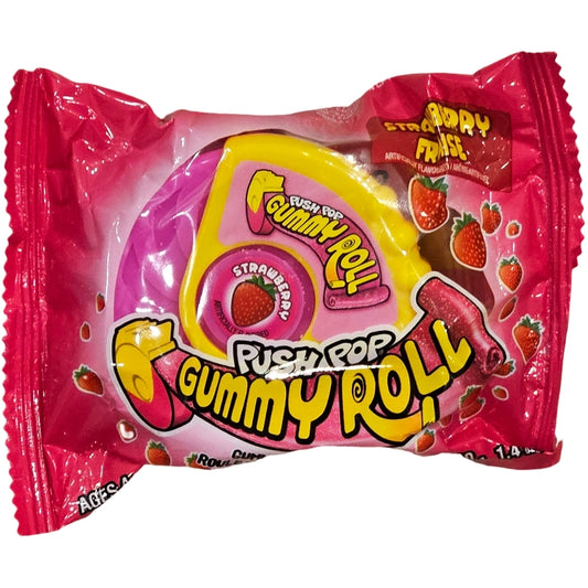 Bazooka Push Pop Gummy Roll Strawberry