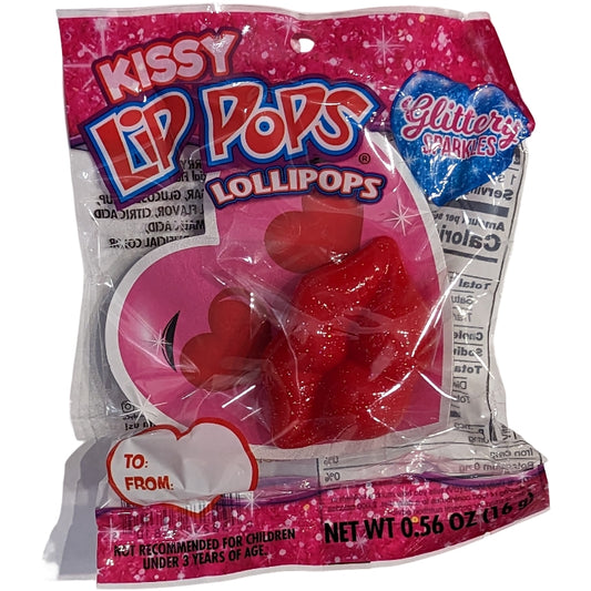 Kissy Lip Pops Lollipops Strawberry (Red)